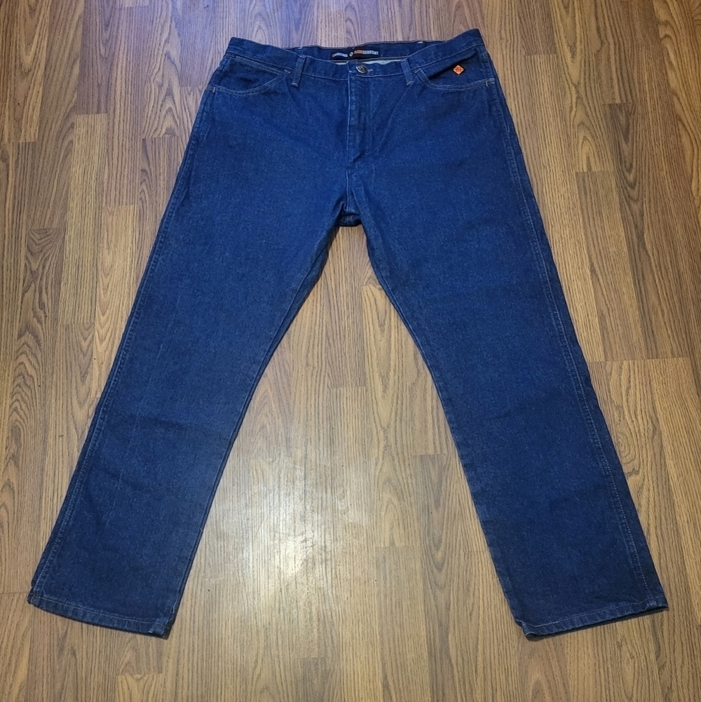 Wrangler FR Flame Resistant Cowboy Cut Jeans 38x30 13MWZ Work Pants Blue A82